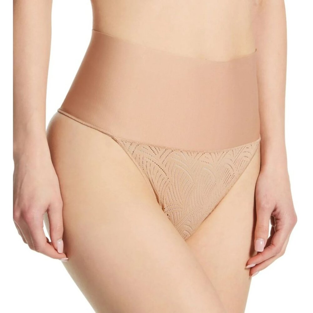 Maidenform Womens DM0049 Tame Your Tummy Lace Thong Beige 2XL‎